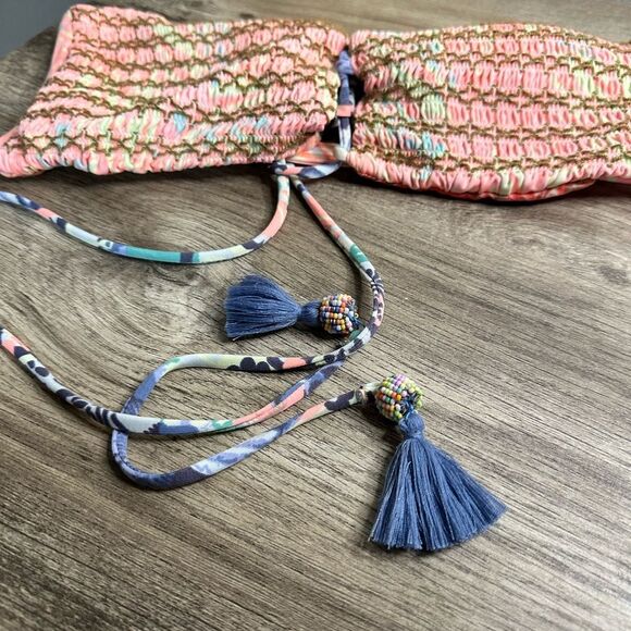 Maaji Women’s Extra Large Bandeau Tassel Patterned Swim Top - Picture 6 of 8